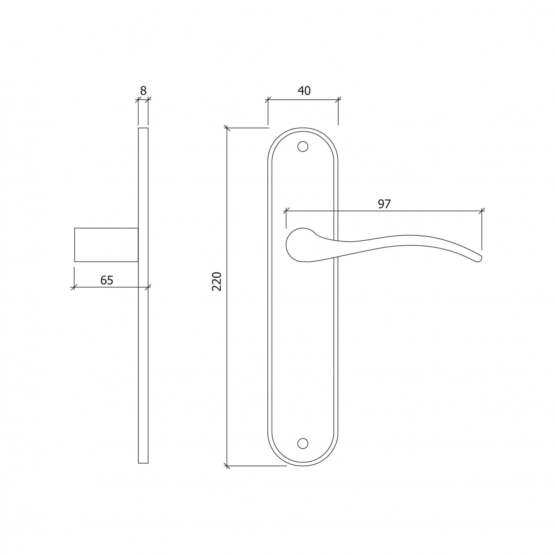 Puxador Porta 302 Níquel Mate