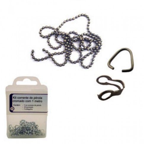 Kit Corrente Pérola Cromado (1m) Kit Corrente Pérola Cromado (1m)