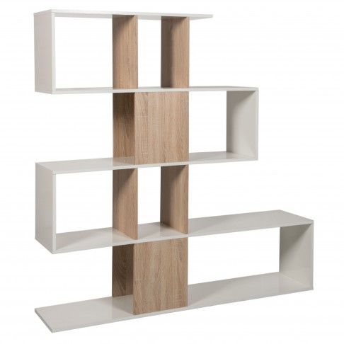 Estante Zig-Zag Branco/ Carvalho Estante Zig-Zag Branco/ Carvalho