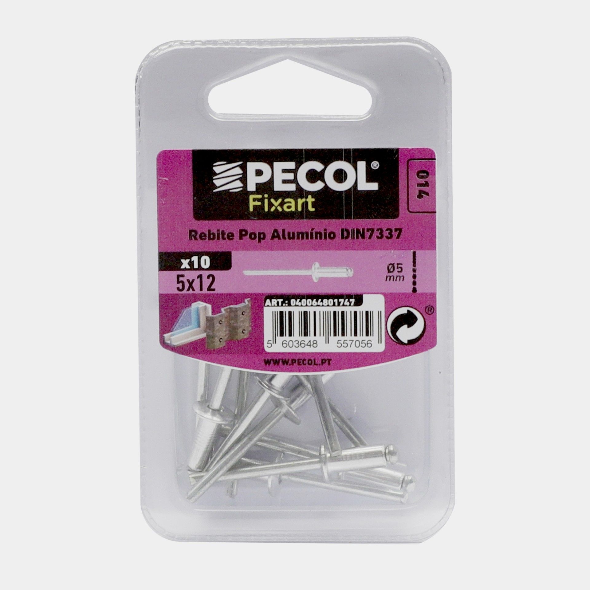 Rebites Pop 5x12 Alumínio