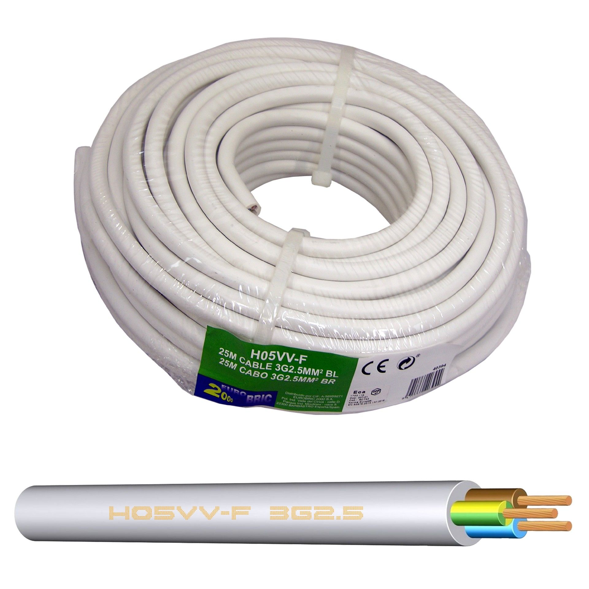 Cabo Ho5 Vv-F 3g2.5mm² Branco 25m
