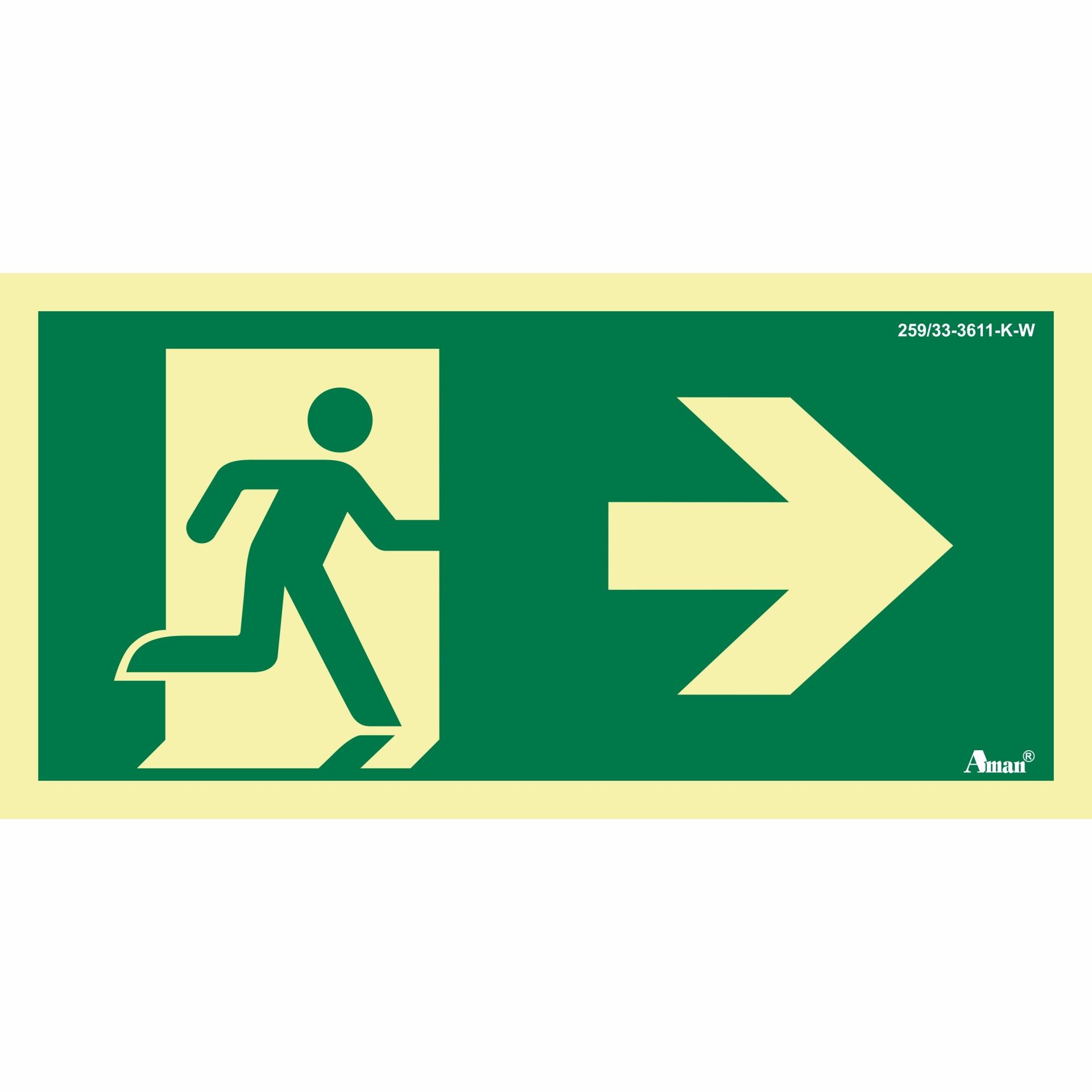 Sinalética Fotoluminescente Porta seta direita