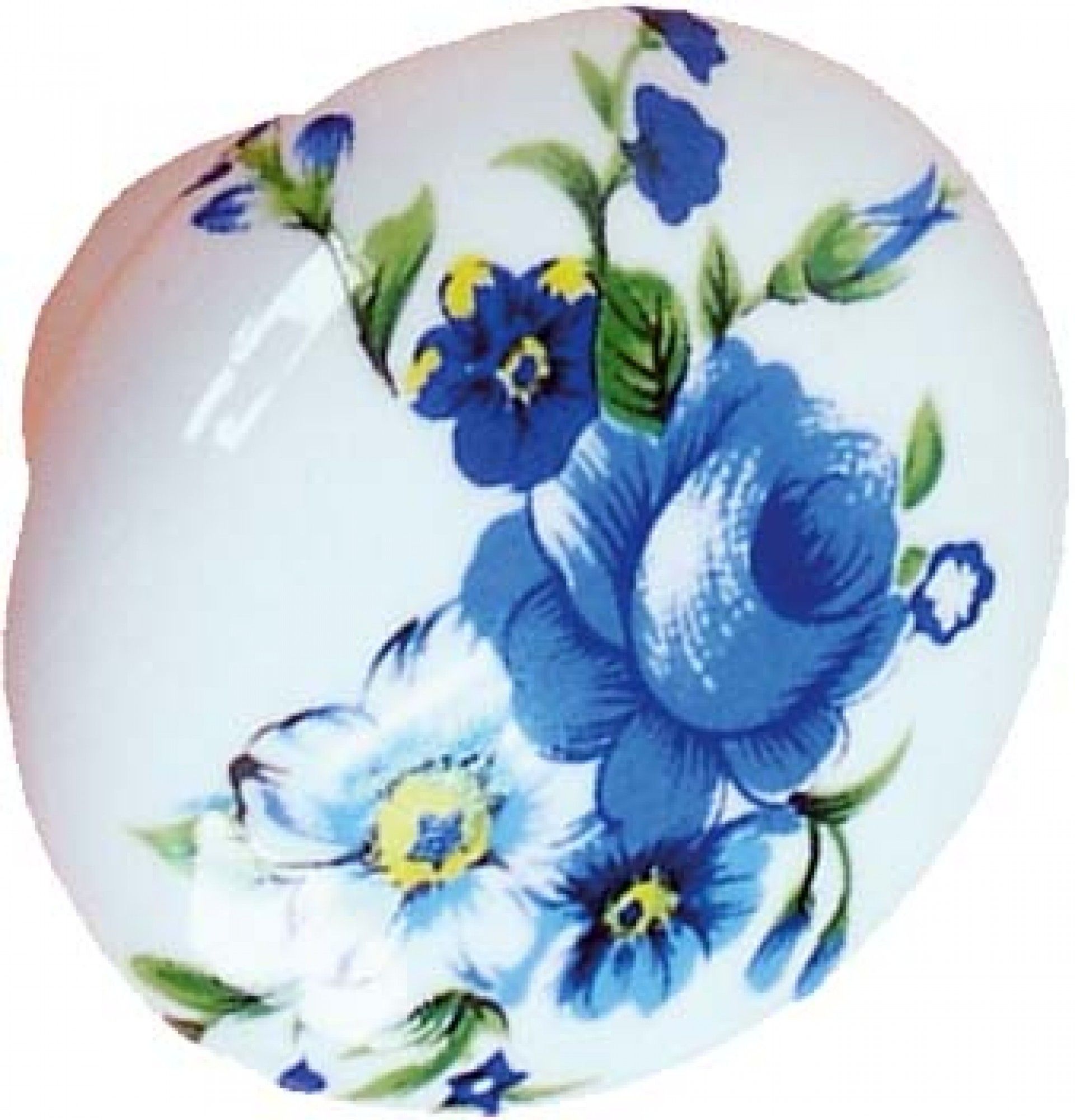 Puxador Móvel Flores Azul Porcelana 32mm
