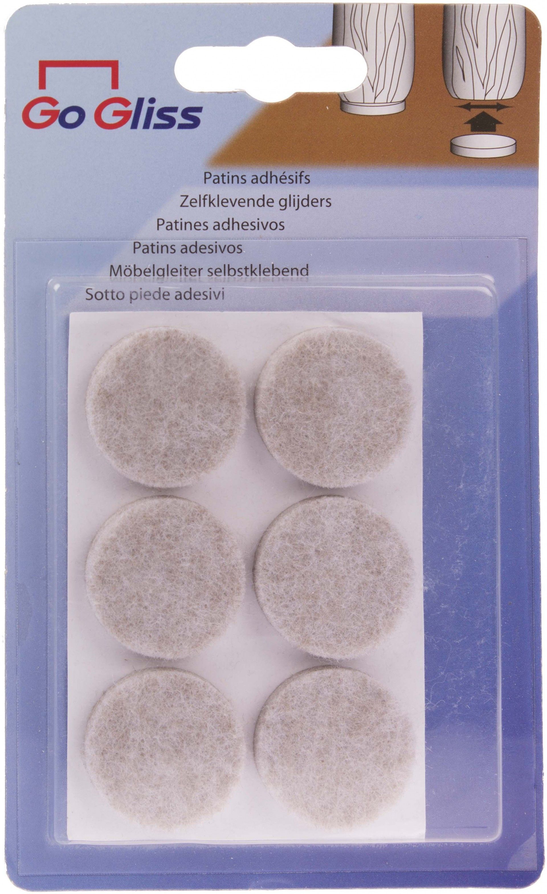 Feltros Adesivos D28mm 6 unidades