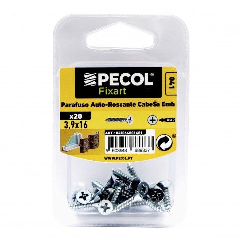 Parafuso para Chapa Cabe�a Embeber 3,9x16 