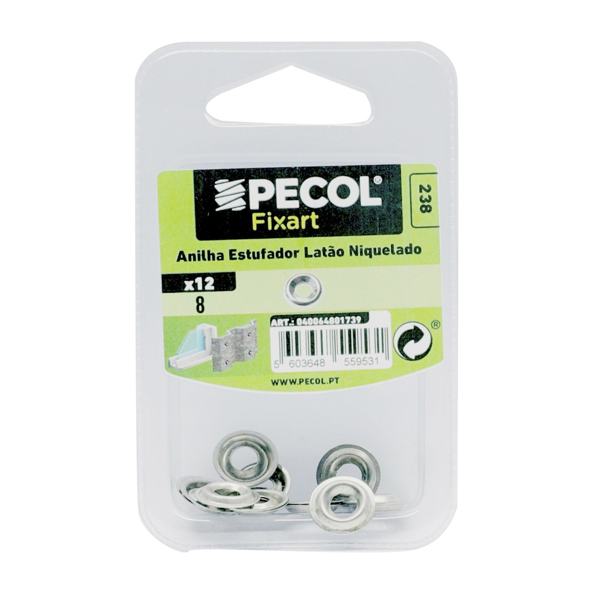 Anilha Estufador Nº 8 Latão Niquelado