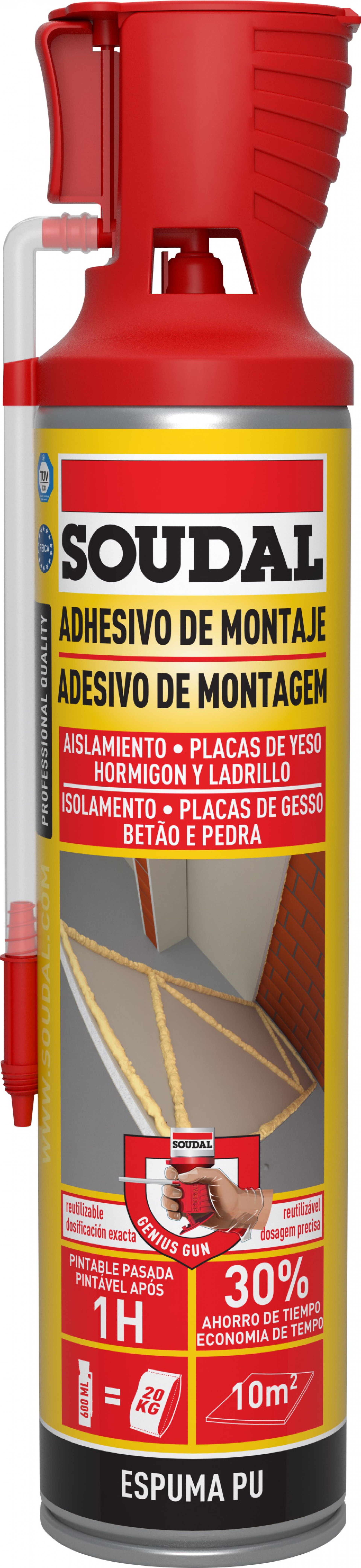 Espuma Colagem PU Genis Gun Laranja 600ml