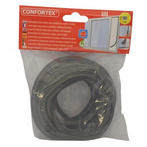 Junta Porta Perfil Escova 6m Cinza Junta Porta Perfil Escova 6m Cinza