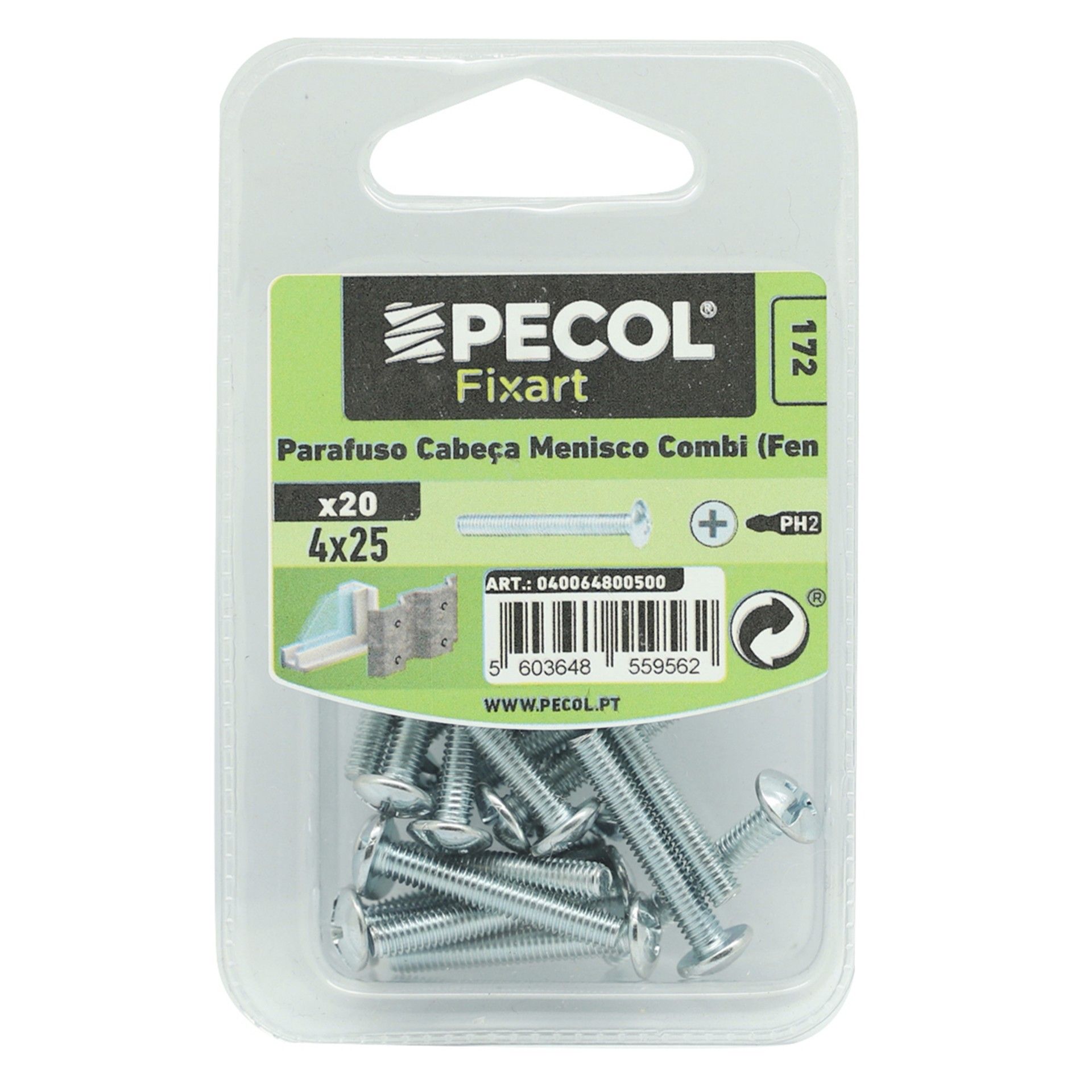 Parafuso Cabeça Menisco Combi M4x25