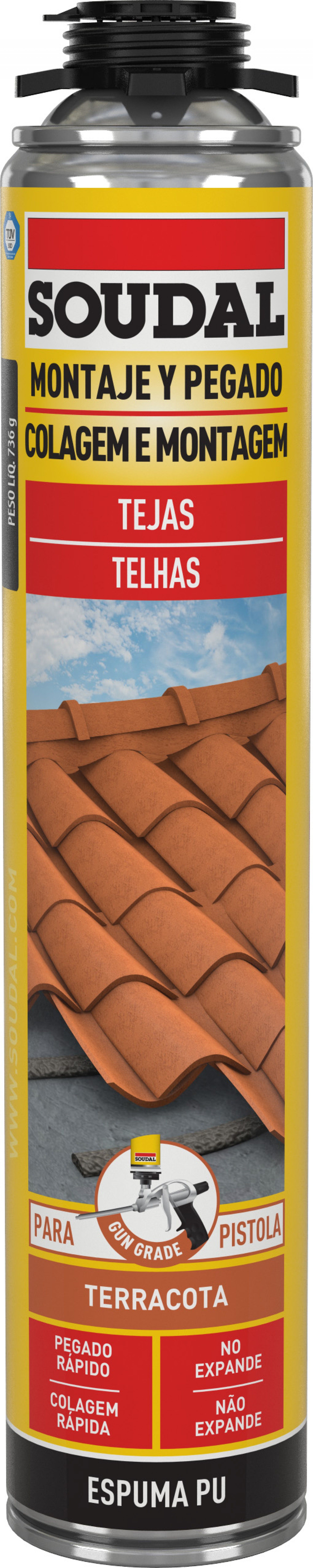 Espuma PU Pistola para Telhas Terracota 750ml