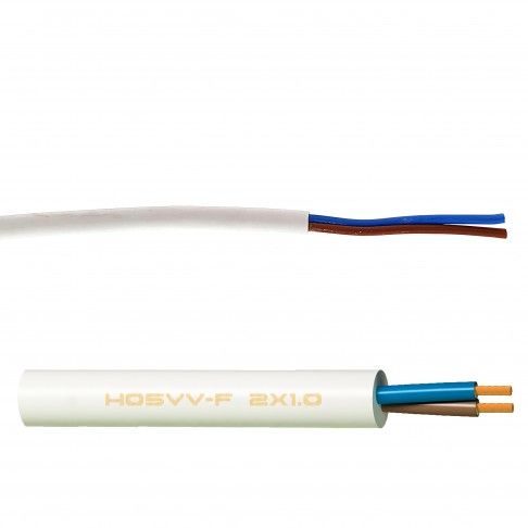 Cabo Ho5 Vv-F 2x1mm² Branco 1m Cabo Ho5 Vv-F 2x1mm² Branco 1m