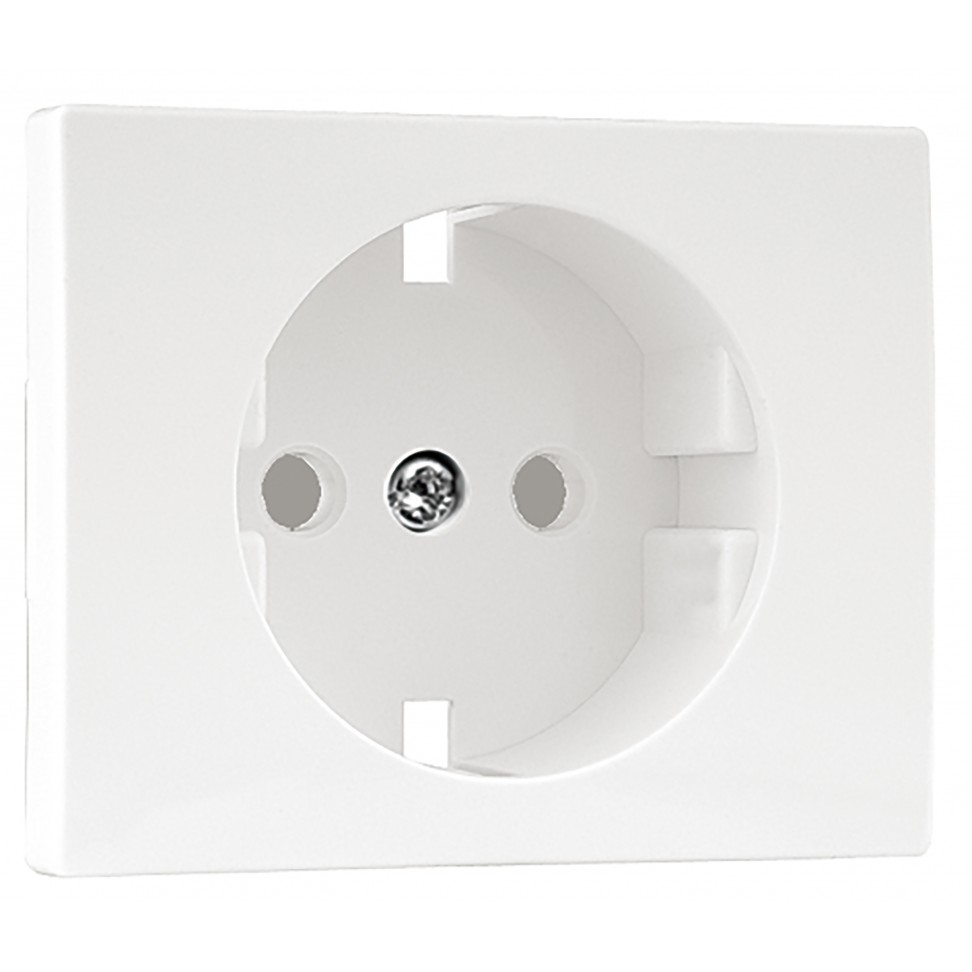 Centro Schuko com Obturador Branco Sirius
