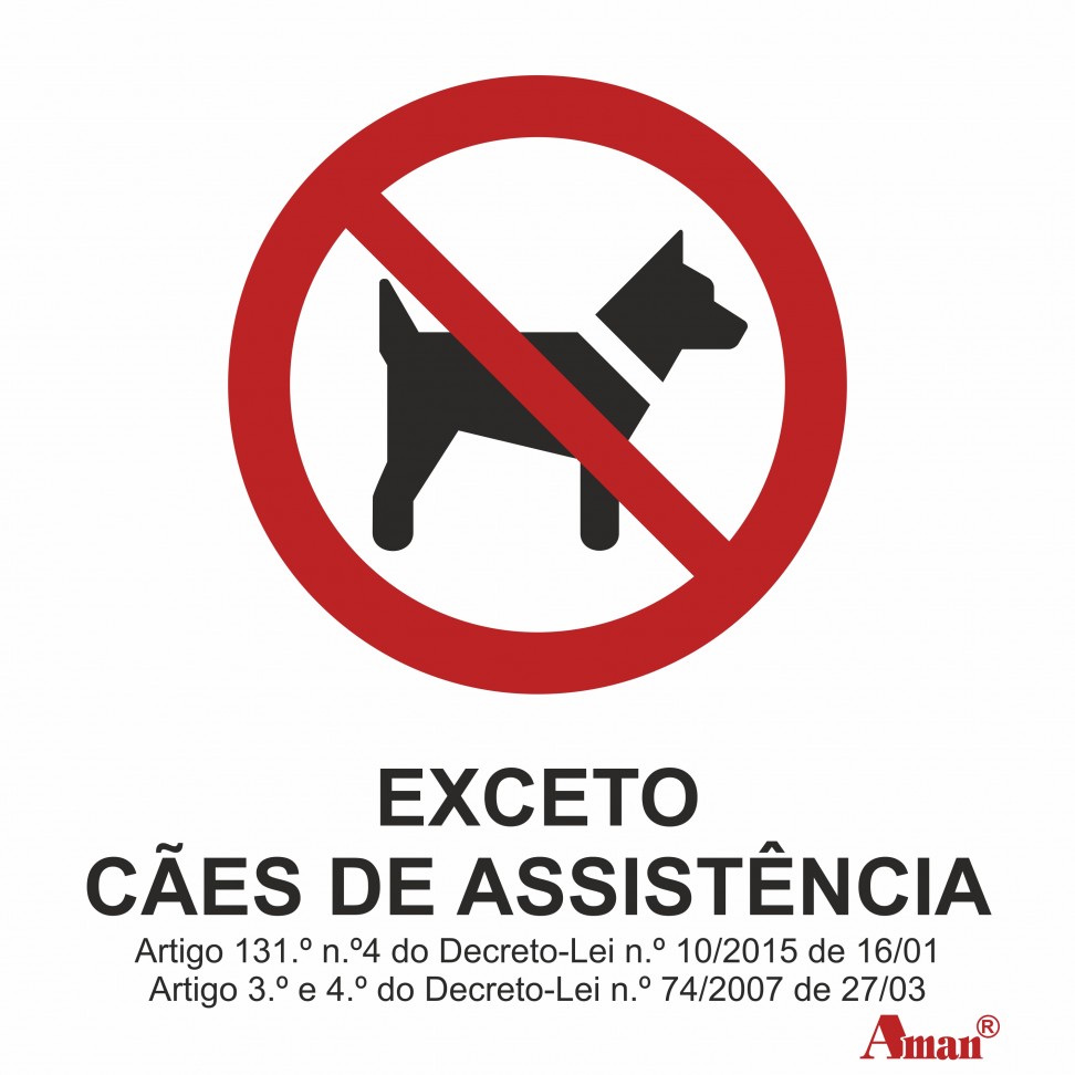Sinal�tica Autocolante "Proibido entrada animais".