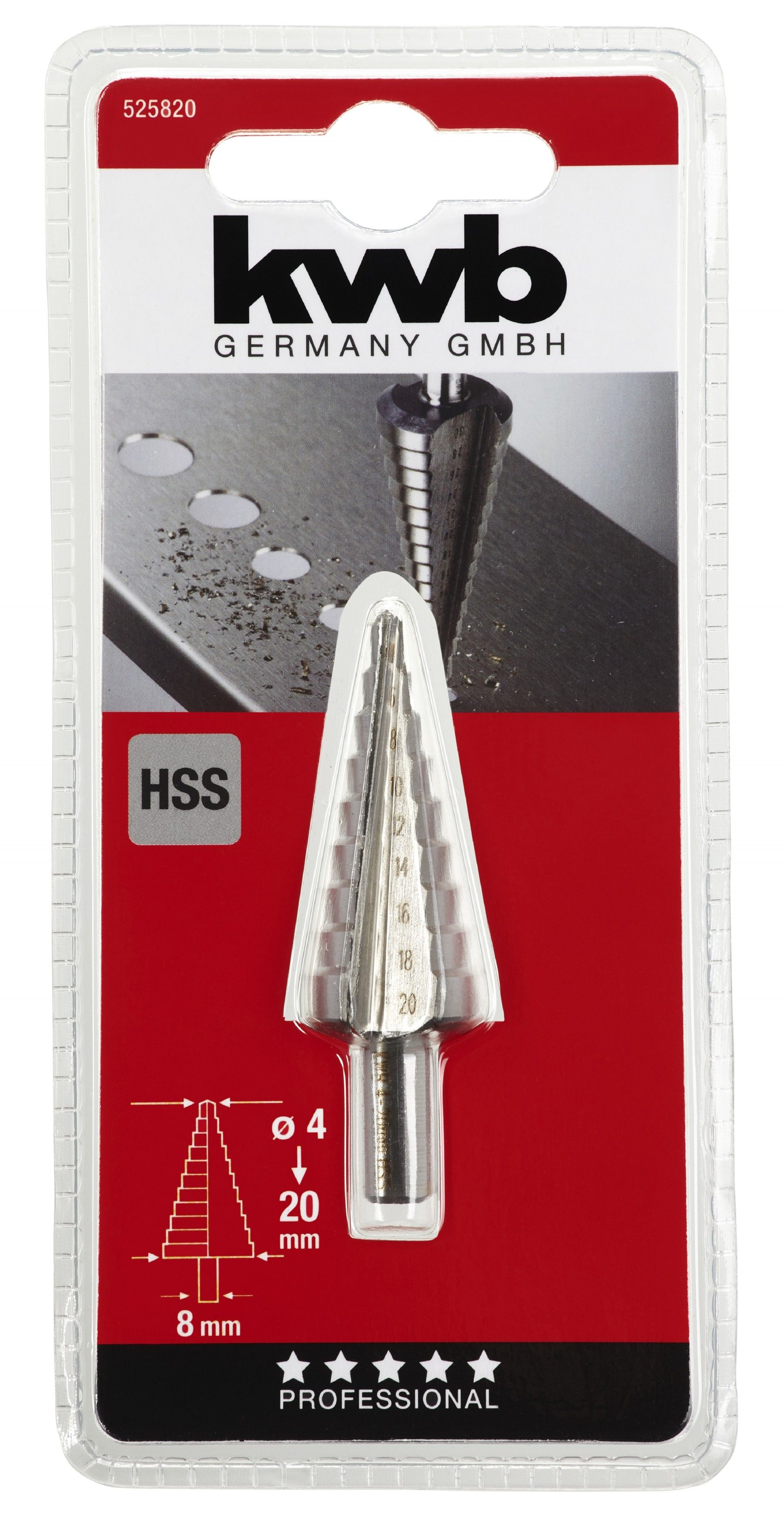 Broca Cônica HSS 4-20MM SB