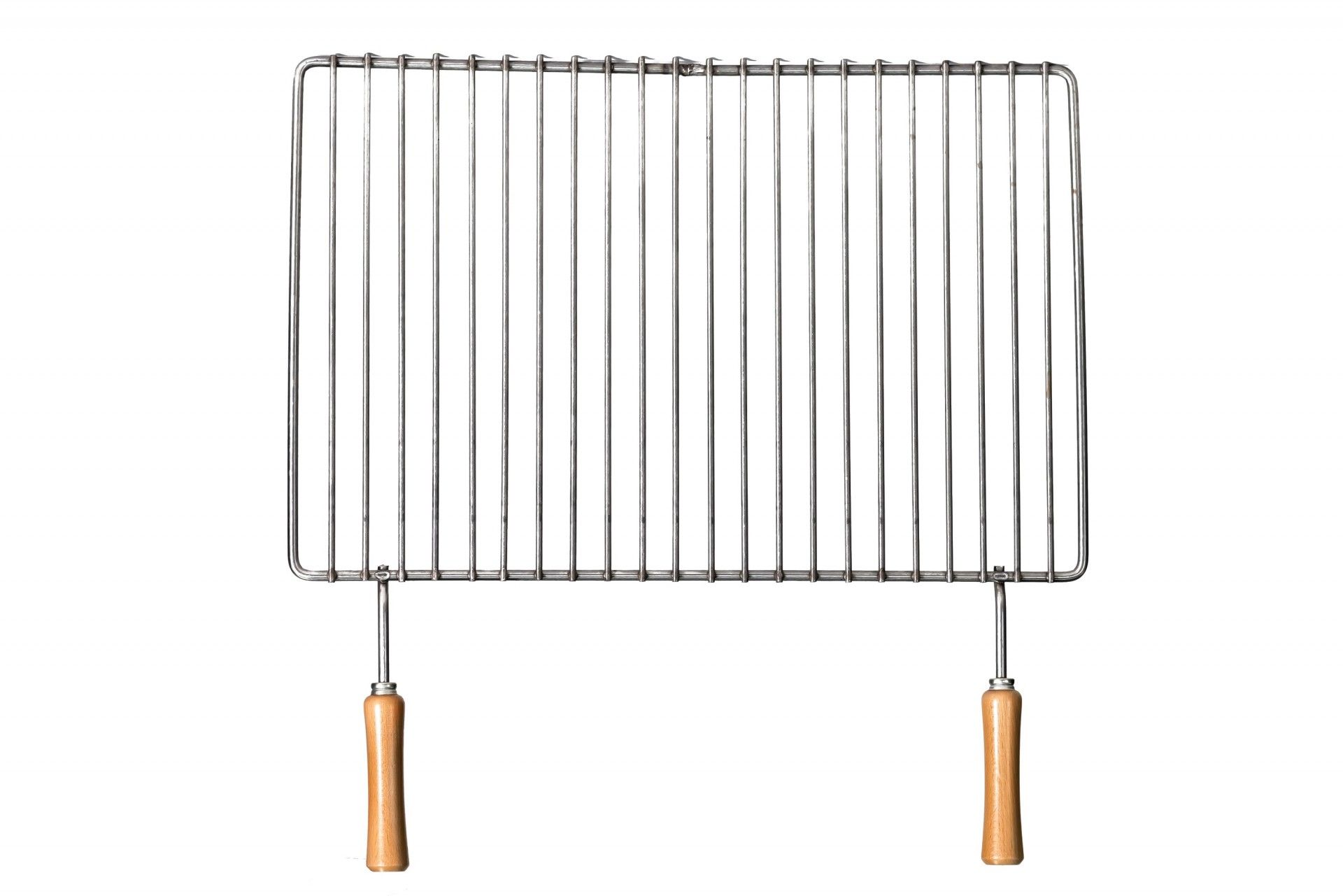 Grelha 2 Pegas Madeira 54X38cm Zincada