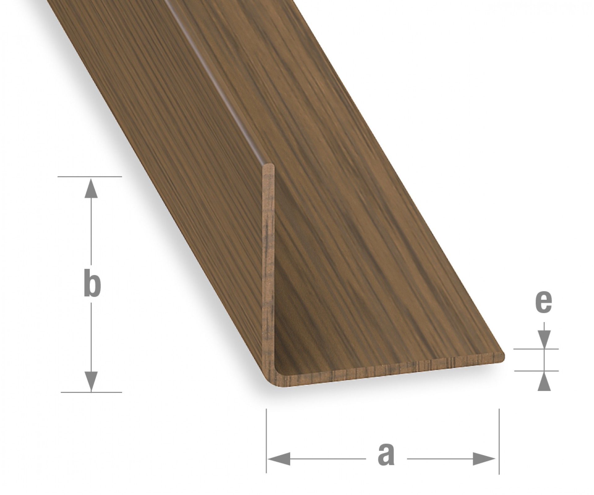 Perfil Ângulo PVC Nogueira 30x30x1mm-1m