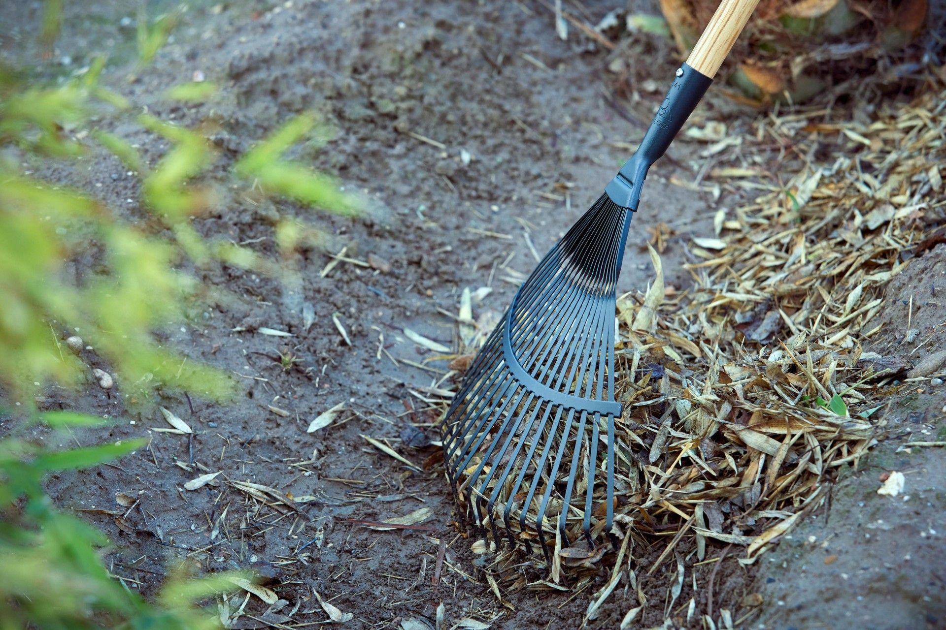 Vassoura de Folhas c/ Cabo Madeira