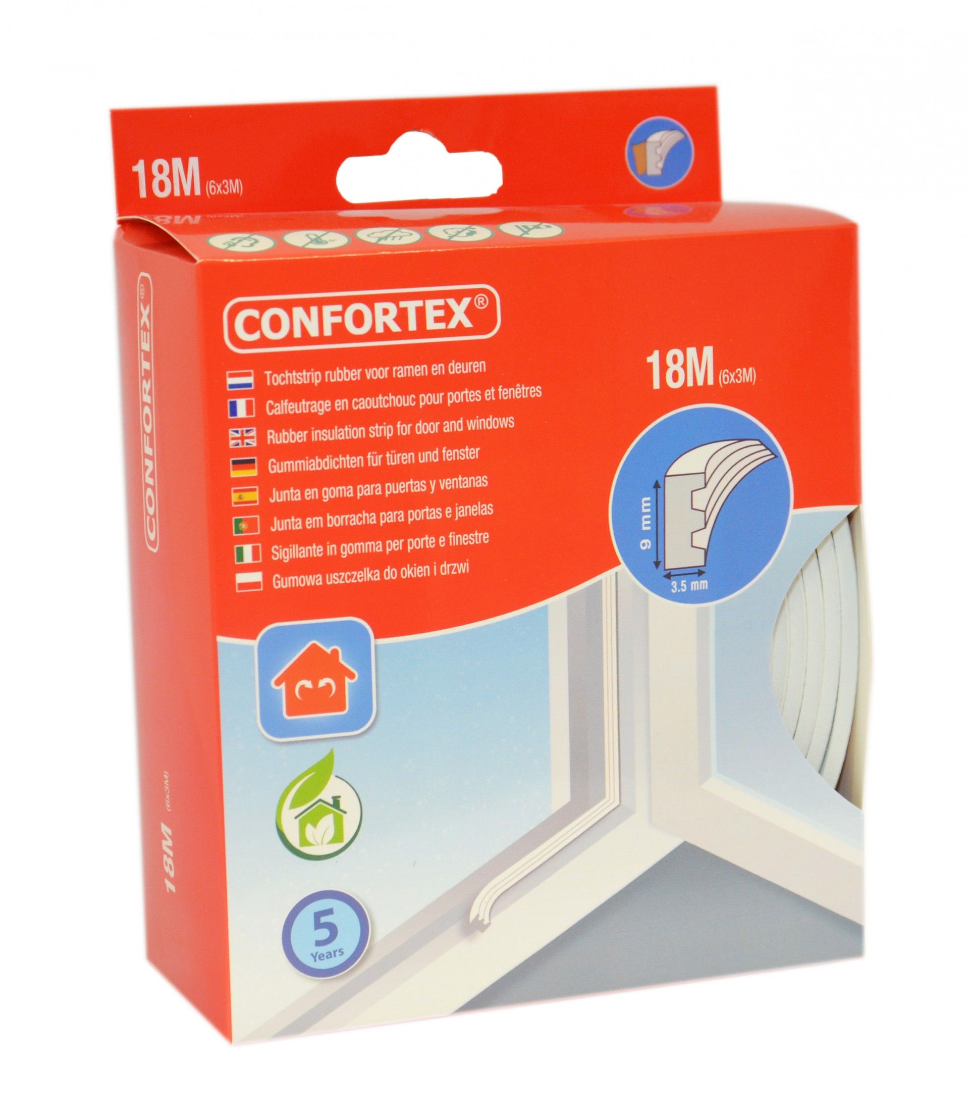 Perfil e Borracha Adesiva 18m Branco