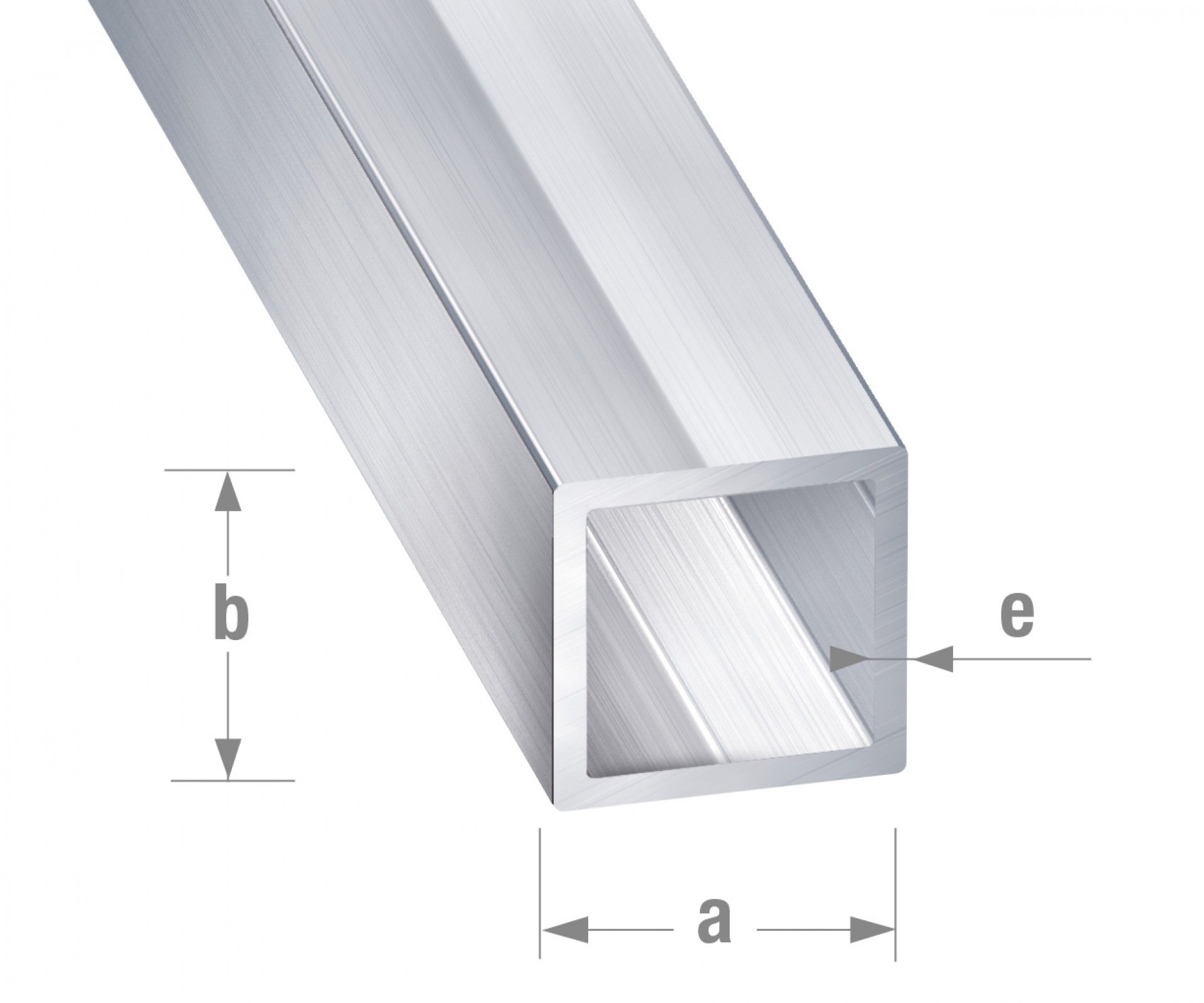Tubo Quadrado Alumínio 20x20mm - 1m