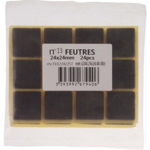 Feltros Adesivos Quadrados 24x24mm 24 unidades Feltros Adesivos Quadrados 24x24mm 24 unidades
