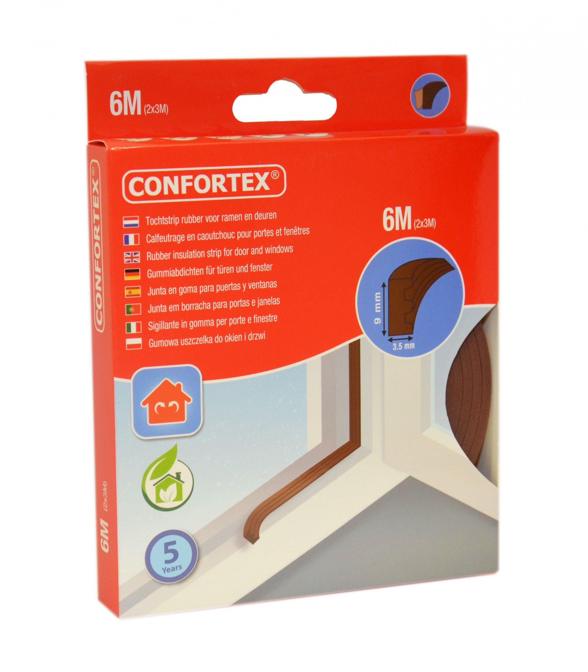 Perfil e Borracha Adesiva 6m Castanho