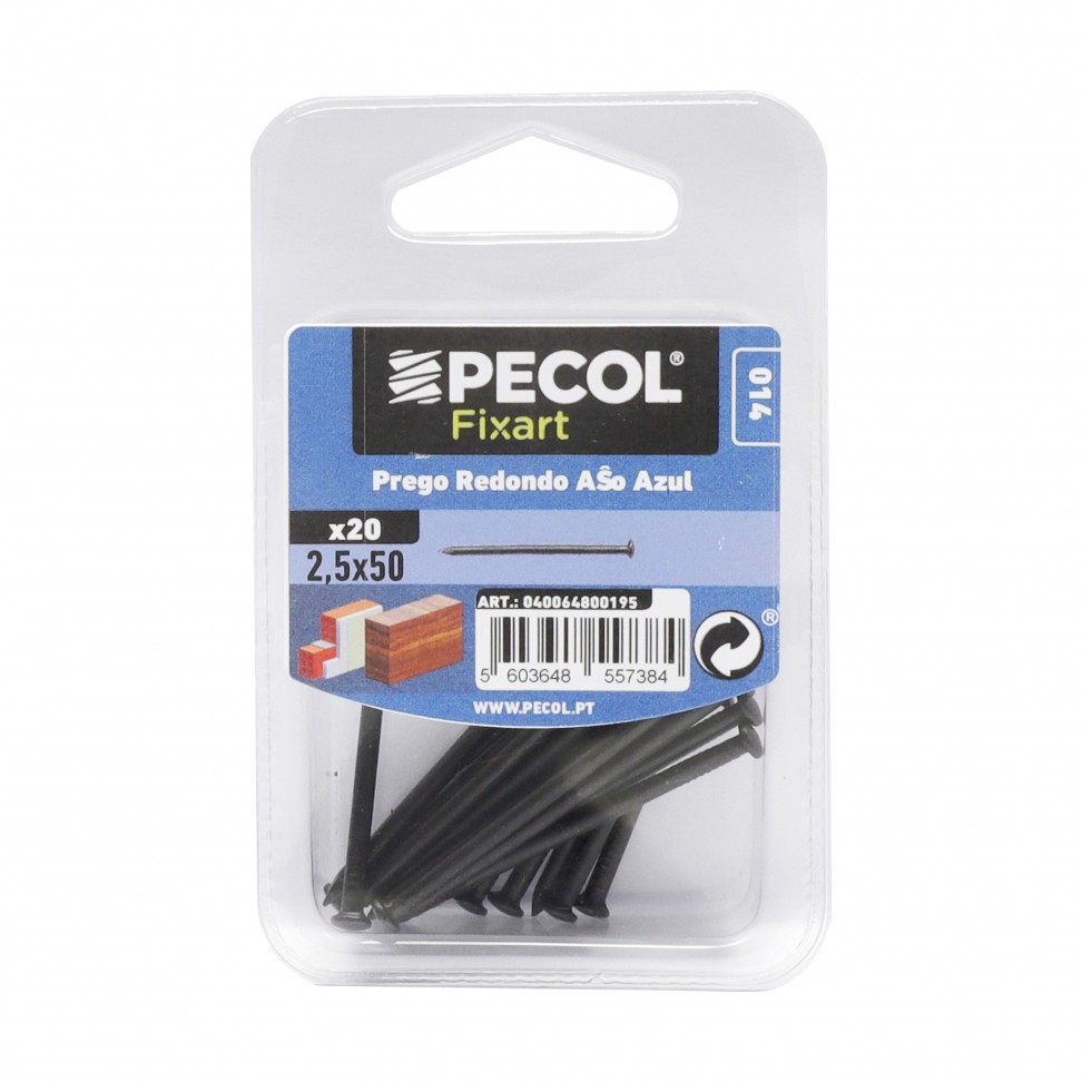 Prego Redondo 2,5x50 A�o Azul