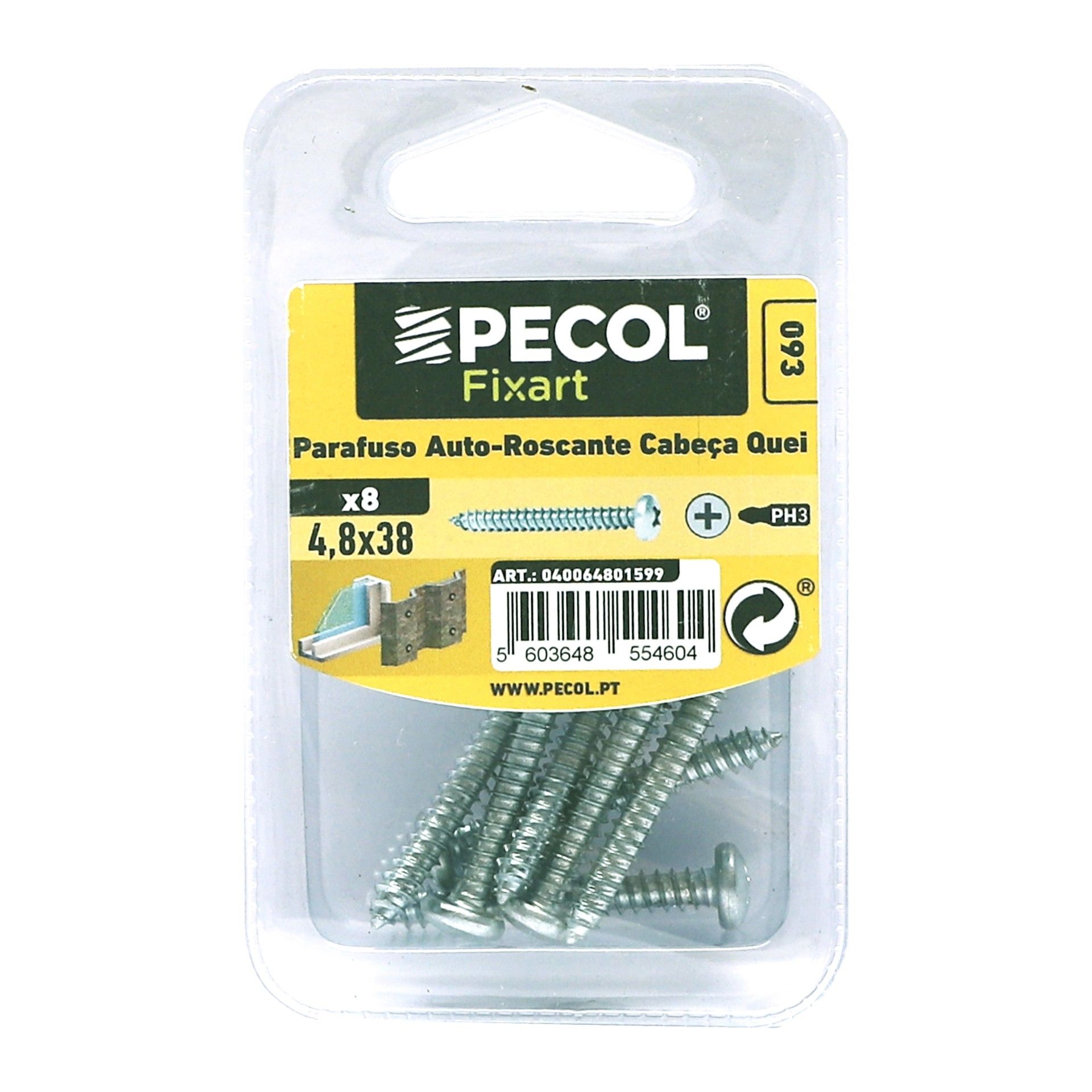 Parafuso Auto Roscante Cabeça Queijo 4,8x38