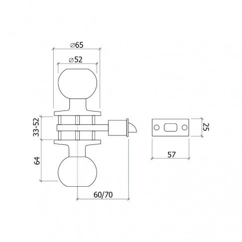 Fechadura Tubular 607 Bronze
