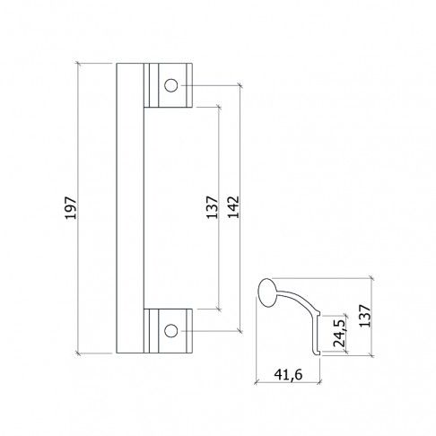 Asa P/Fecho Correr Perfil Alumínio Lacado Branco BL1 Asa P/Fecho Correr Perfil Alumínio Lacado Branco BL1
