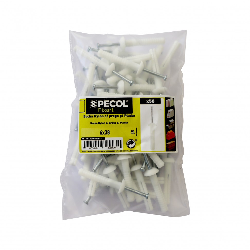 Bucha Nylon Gesso 6x38 50un Bucha Nylon Gesso 6x38 50un