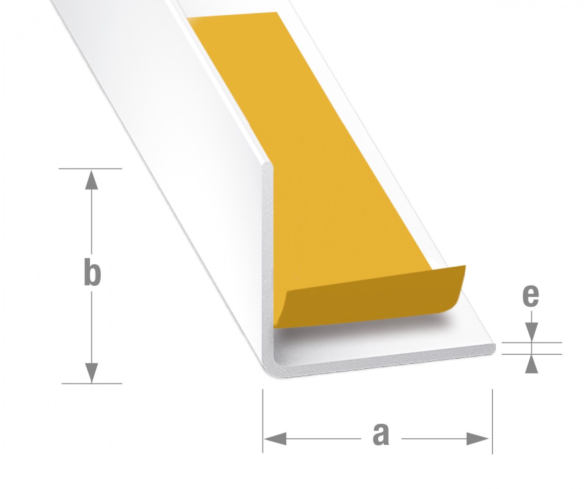 Cantoneira Adesiva PVC Branco 15x15x1mm-2.6m