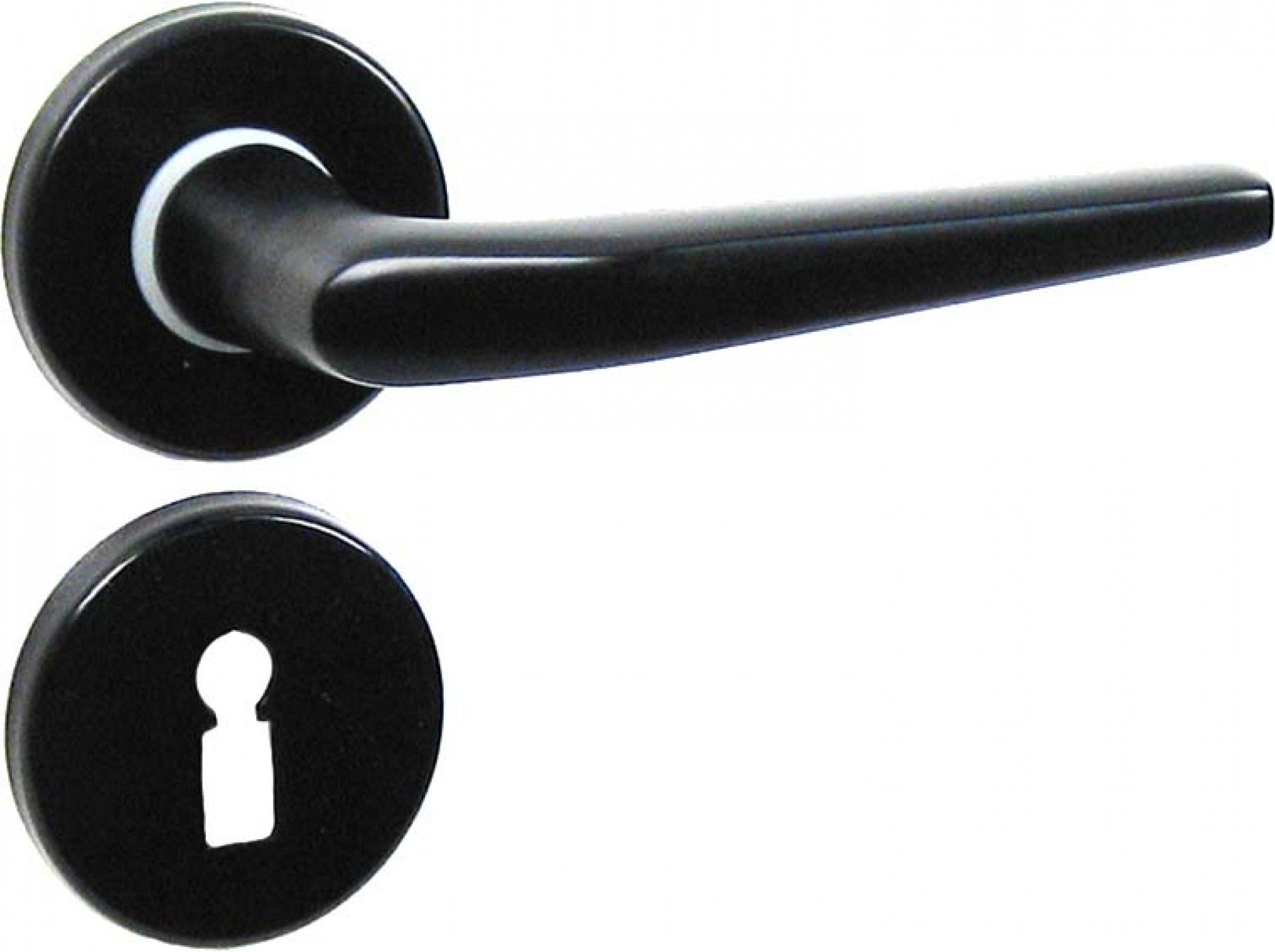 Puxador Porta 1001 C/Roseta Alumínio Preto