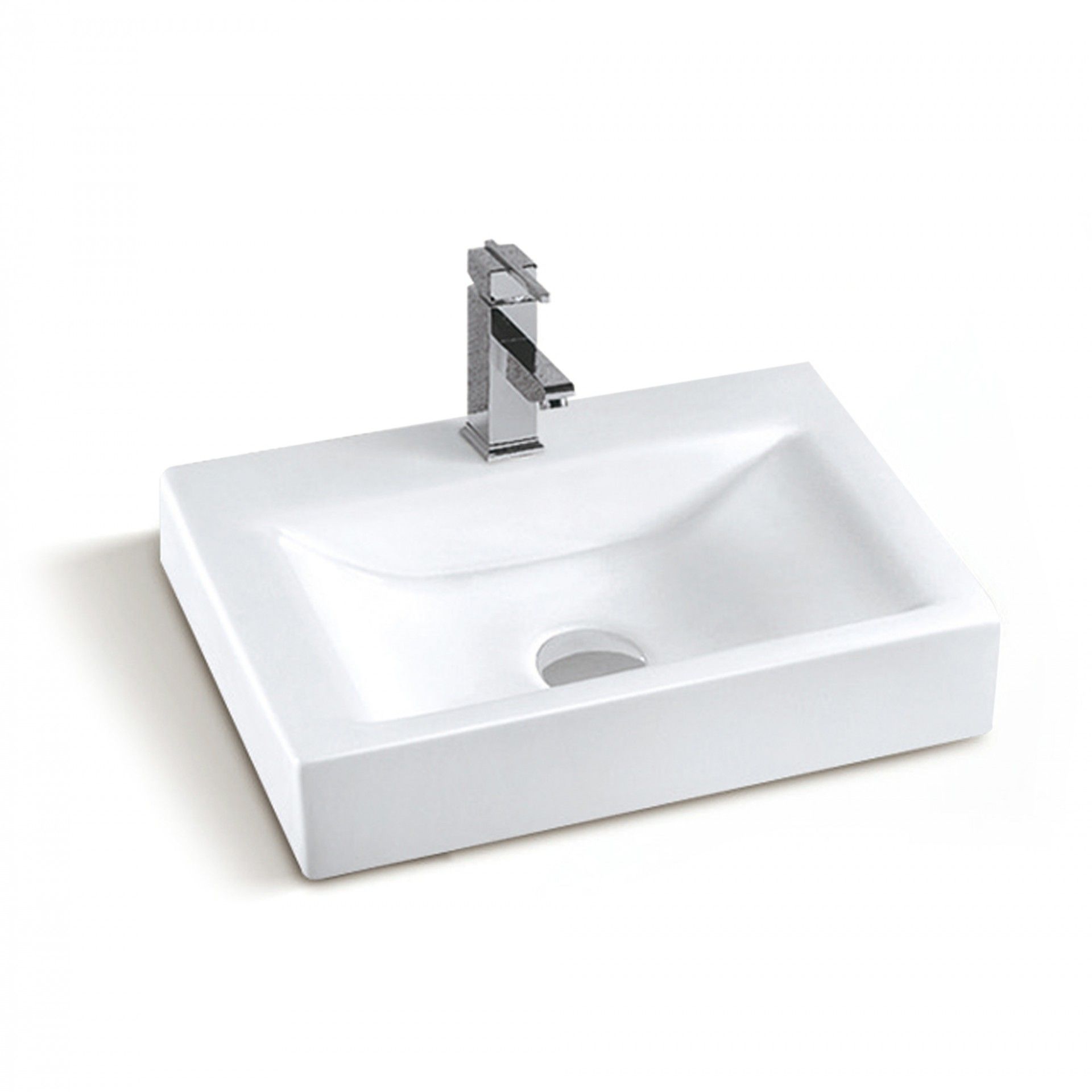 Lavatório de Pousar Retangular Cerâmico