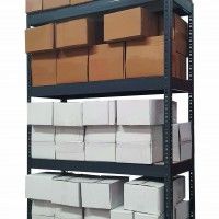 Estante 4 Prateleiras Cinzento / Madeira Estante 4 Prateleiras Cinzento / Madeira
