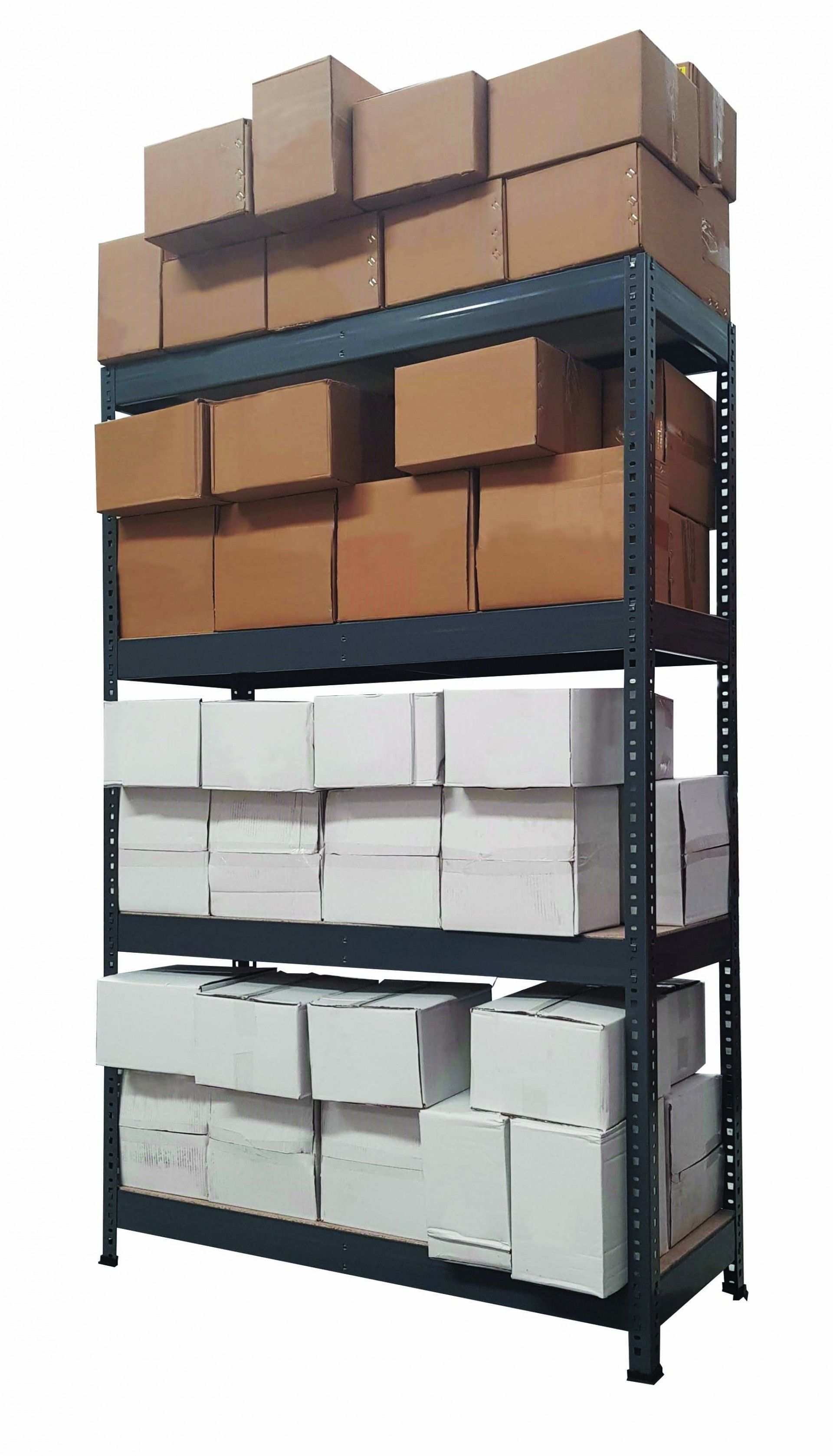 Estante 4 Prateleiras Cinzento / Madeira