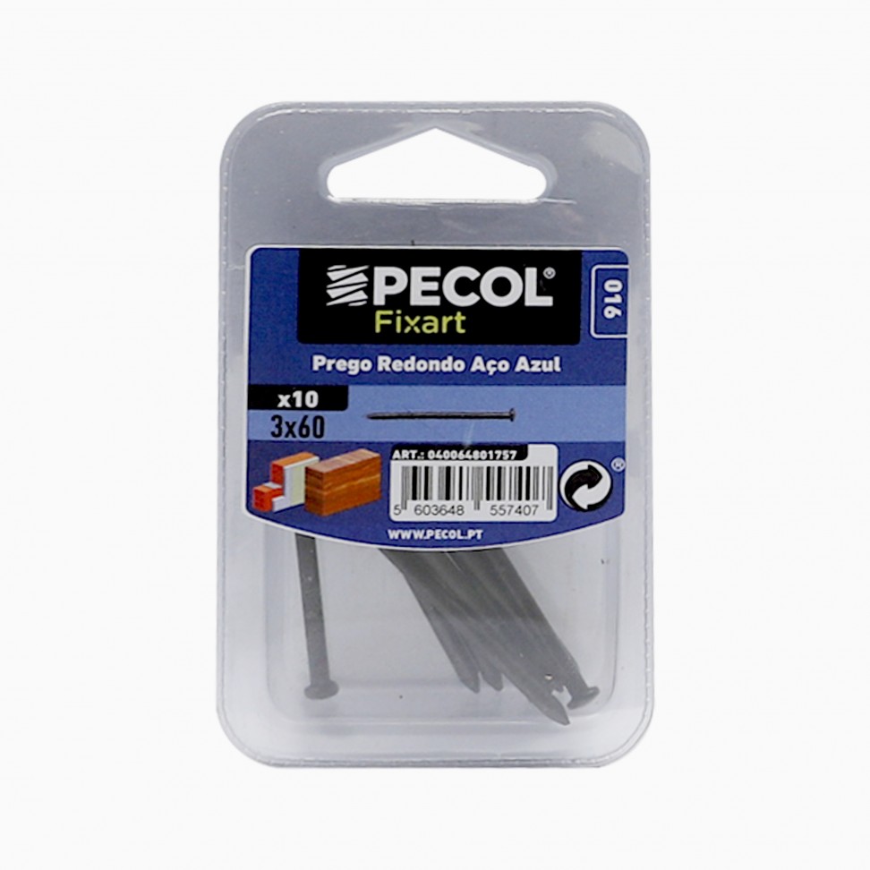 Prego Redondo 3,0x60 A�o Azul  Bl 100