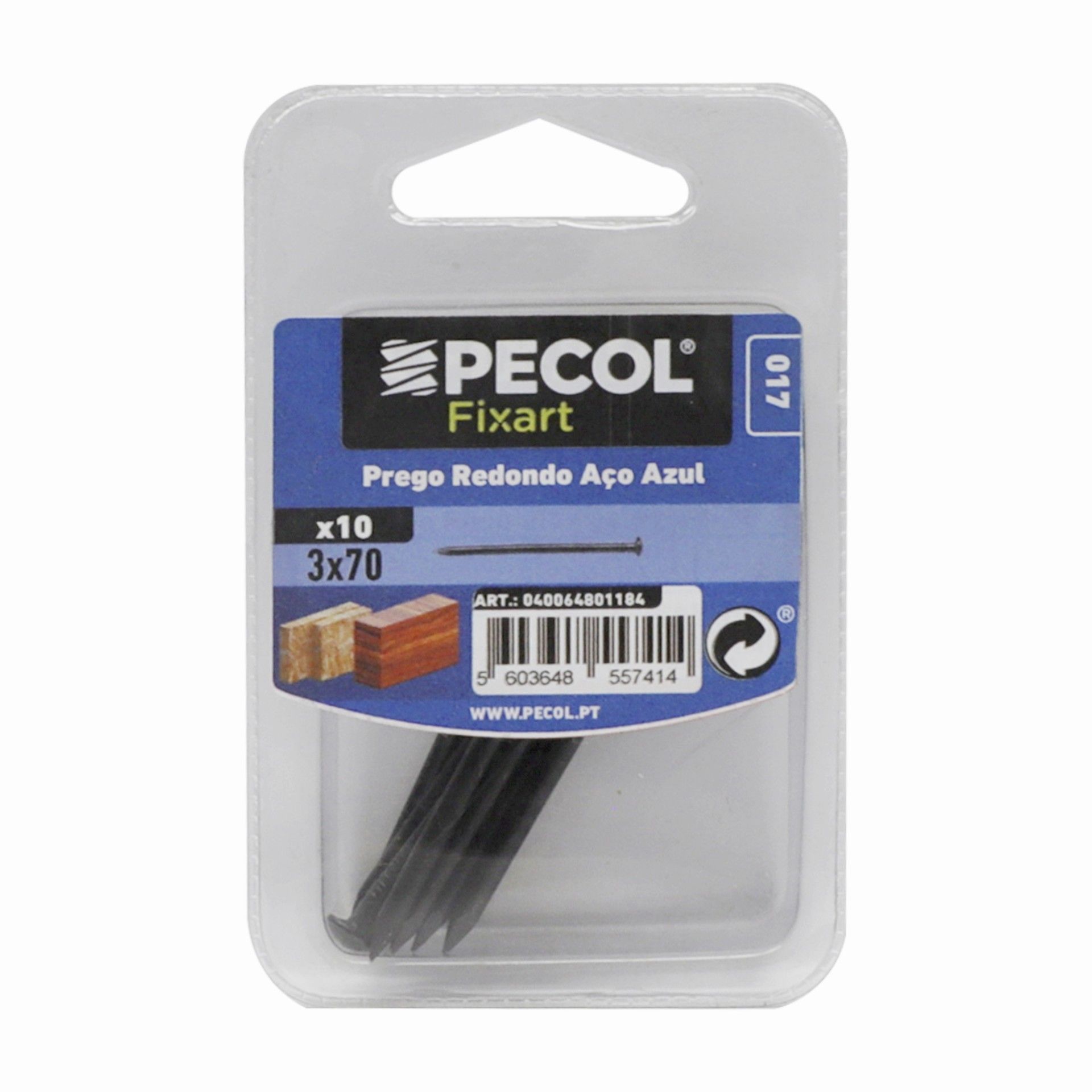 Prego Redondo 3x70 Aço Azul Bl 100