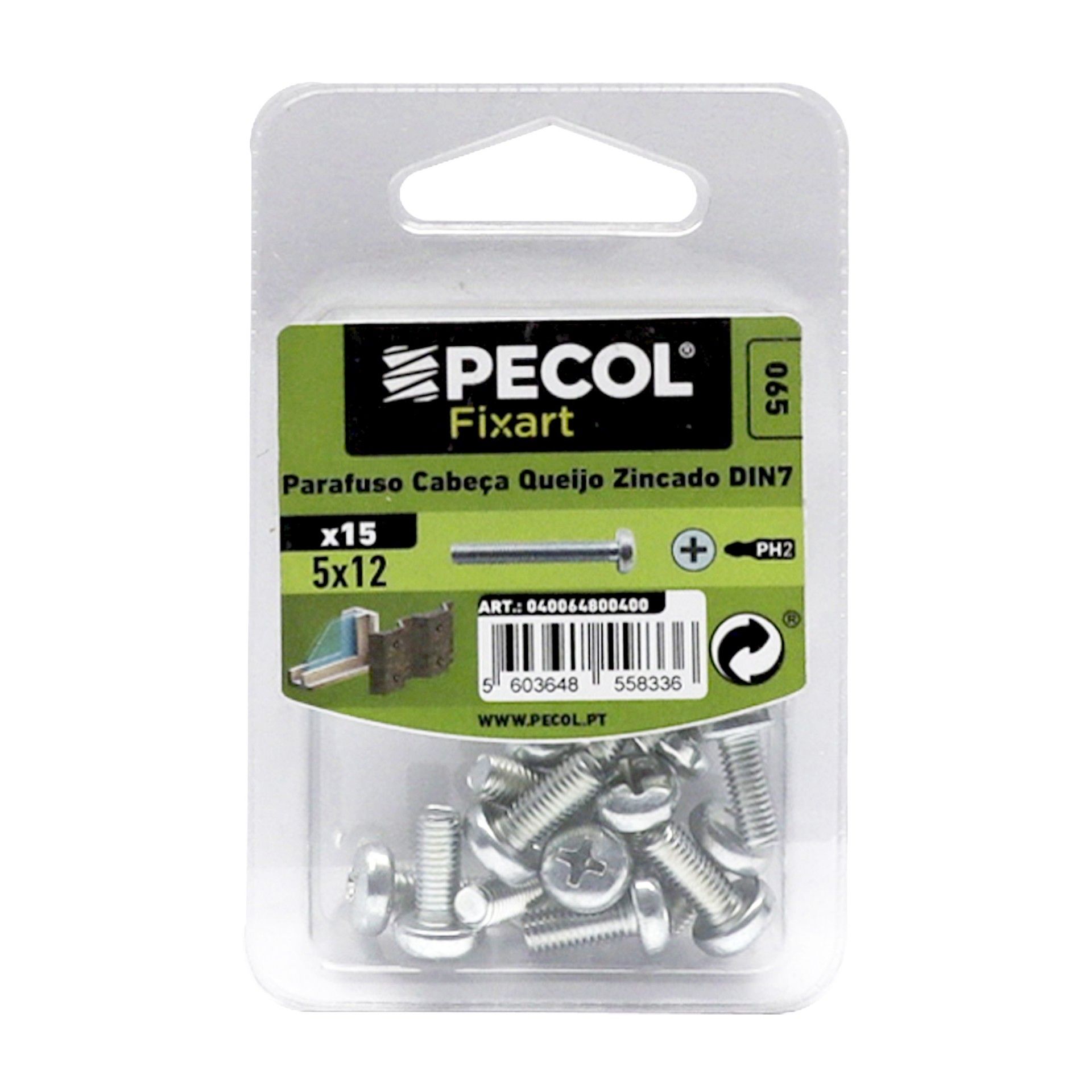 Parafuso Cabeça Q. Ph M5x12 Fe Zn Bl 15