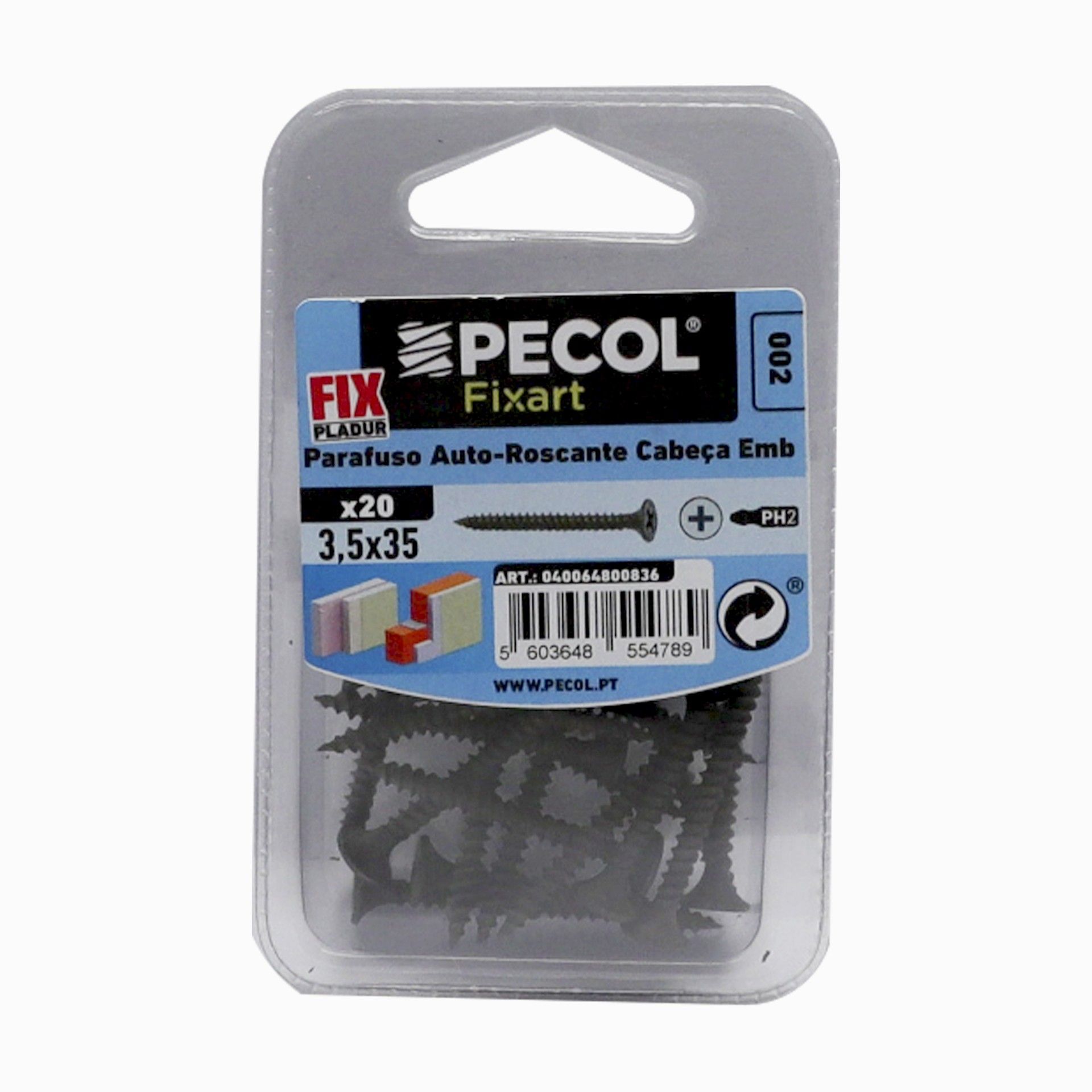 Parafuso Cabeça Embeber Ph Atr 3,5x35 Aço Fosf. Bl 20