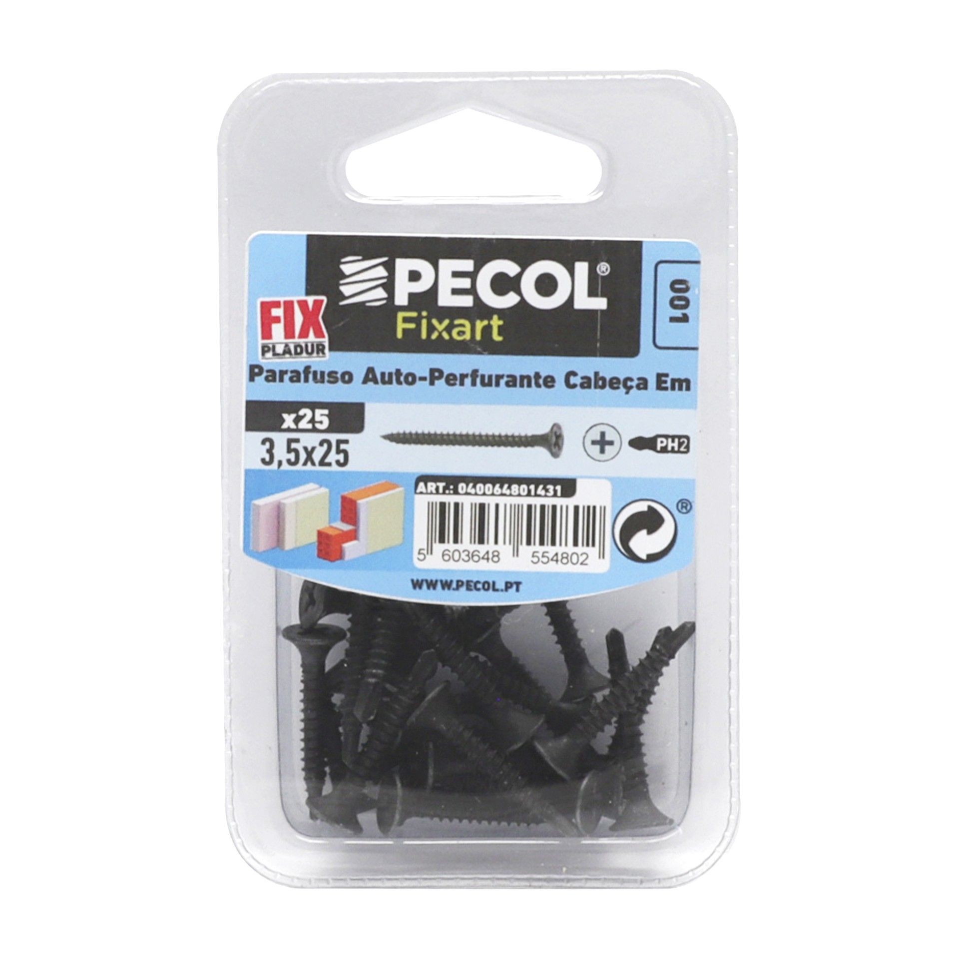 Parafuso Cabeça Embeber Ph Atr 3,5x25 Aço Fosf. Bl 25