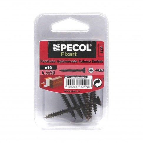 Parafuso Aglomerado Cabea Embeber Pz 4,5x50 Oxi Bl 10