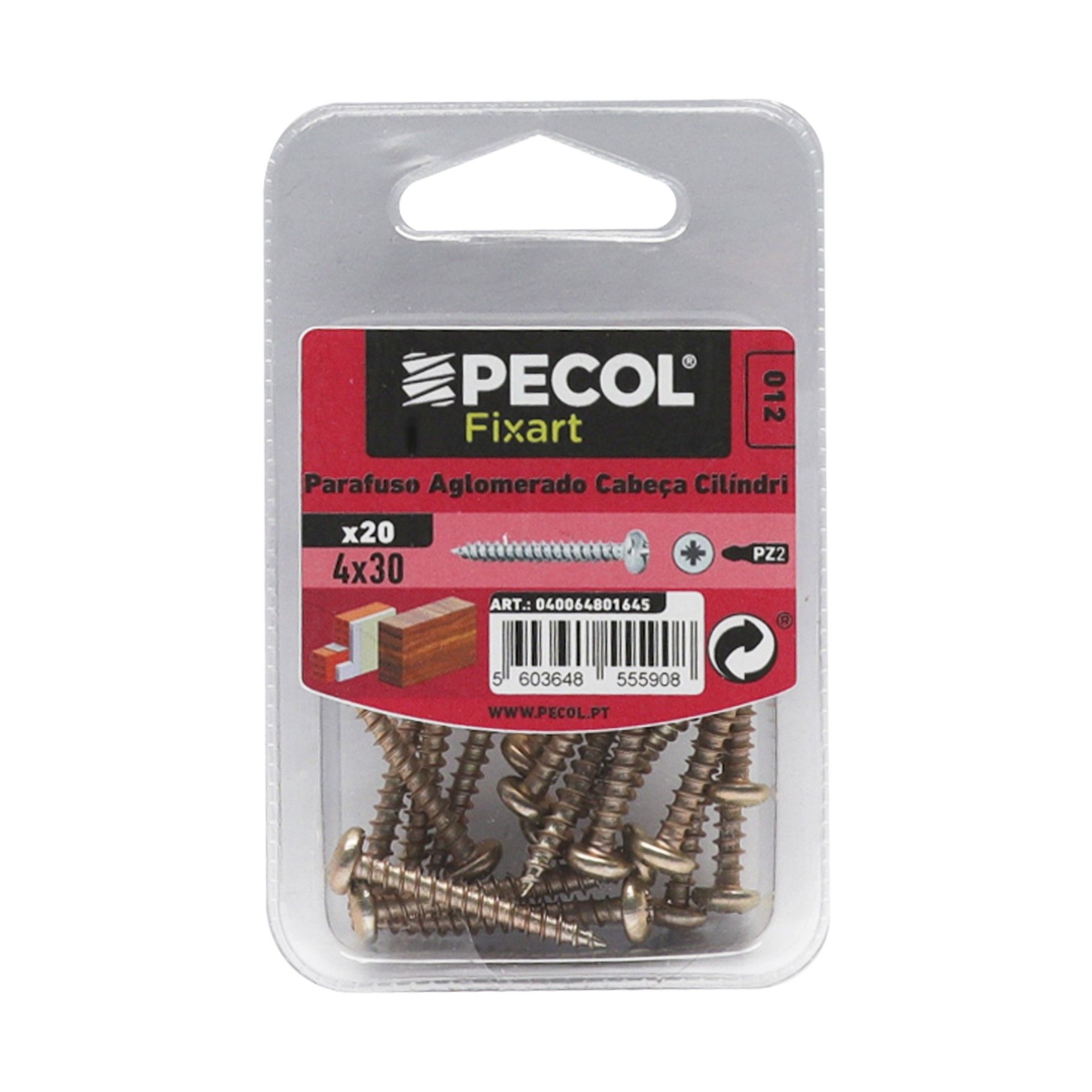 Parafuso Cabeça Cilindrica Pz 4x30 Aço P.A Bl 20