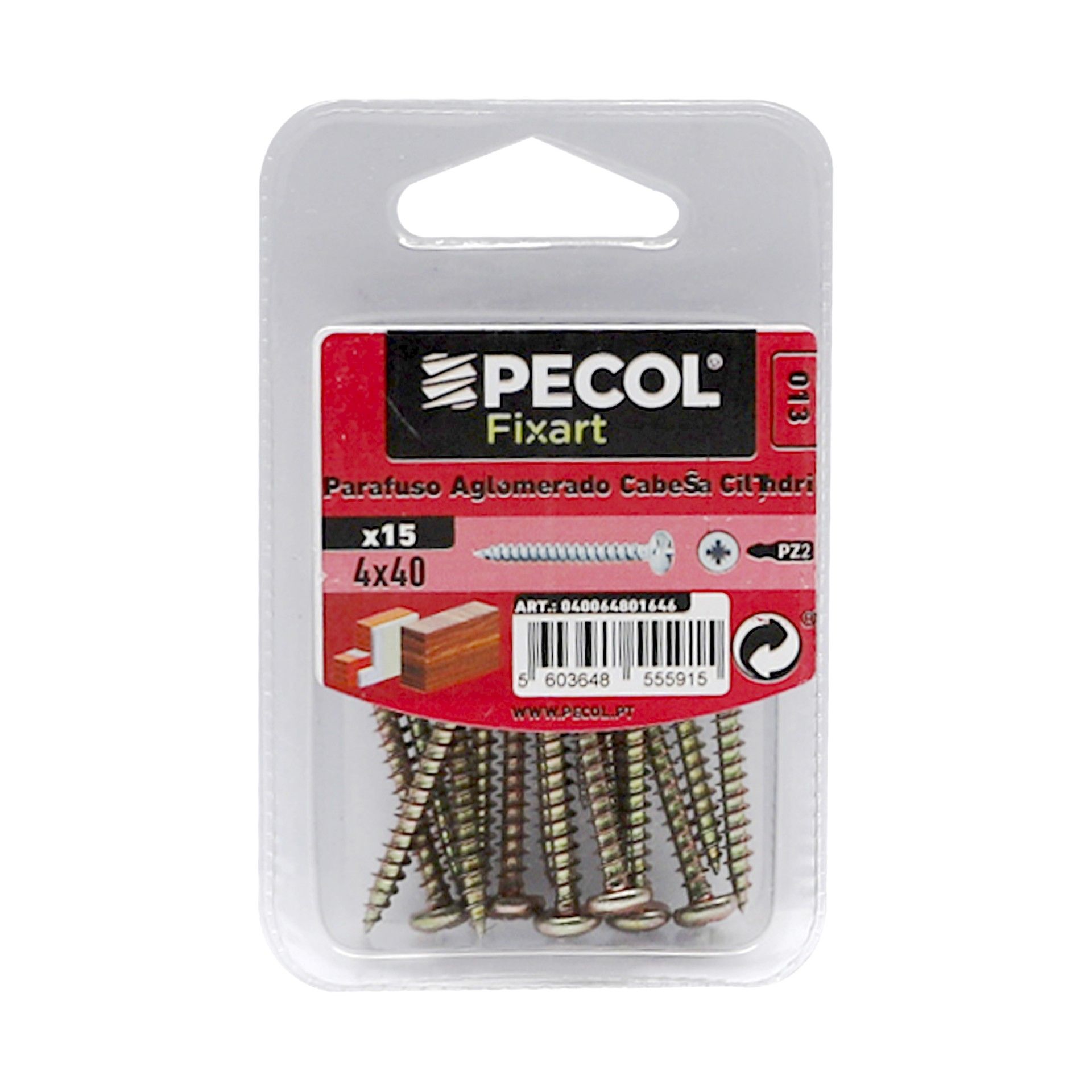 Parafuso Cabeça Cilindrica Pz 4x40 Aço P.A Bl 15