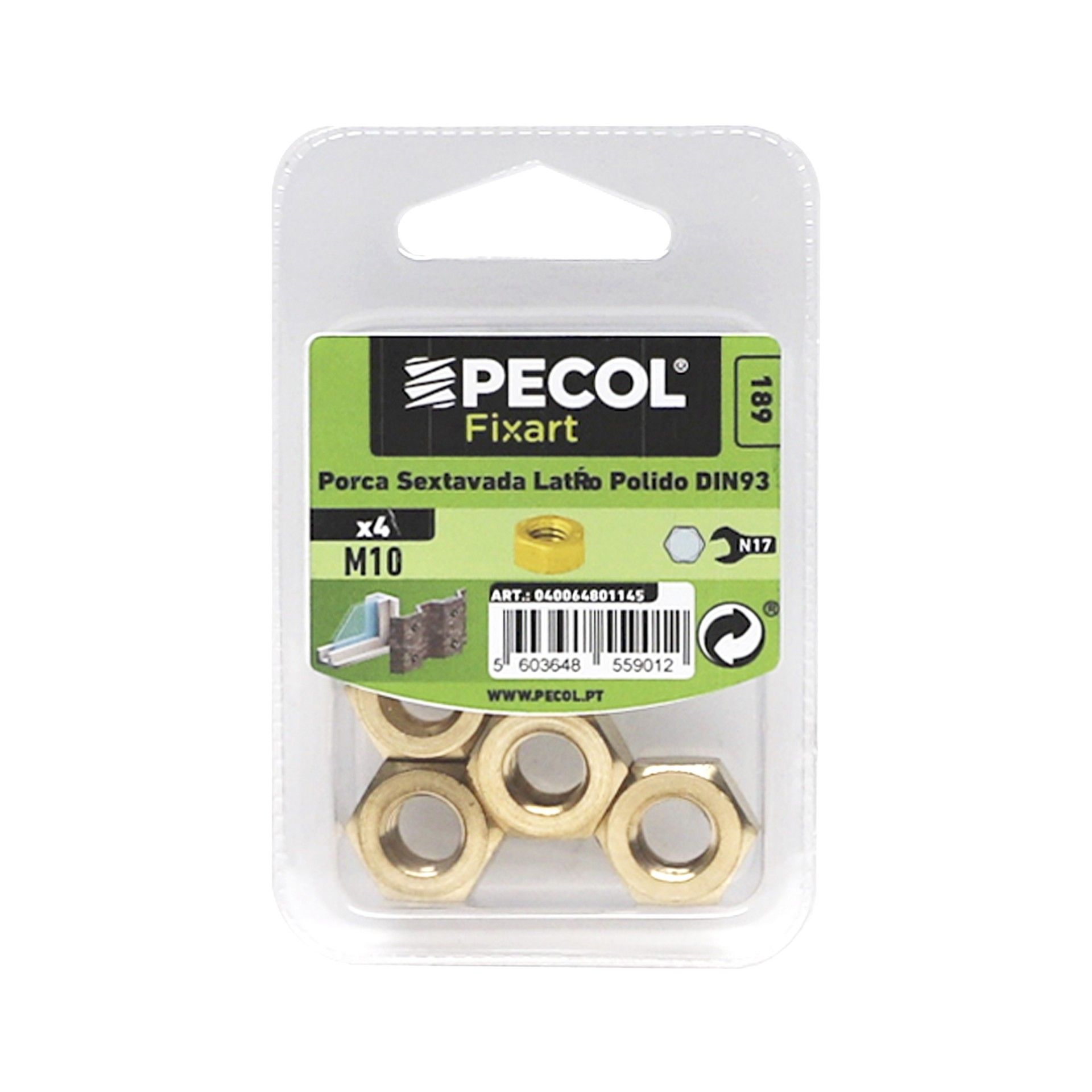 Porca Sextavada M10 Lat Pol Bl 4