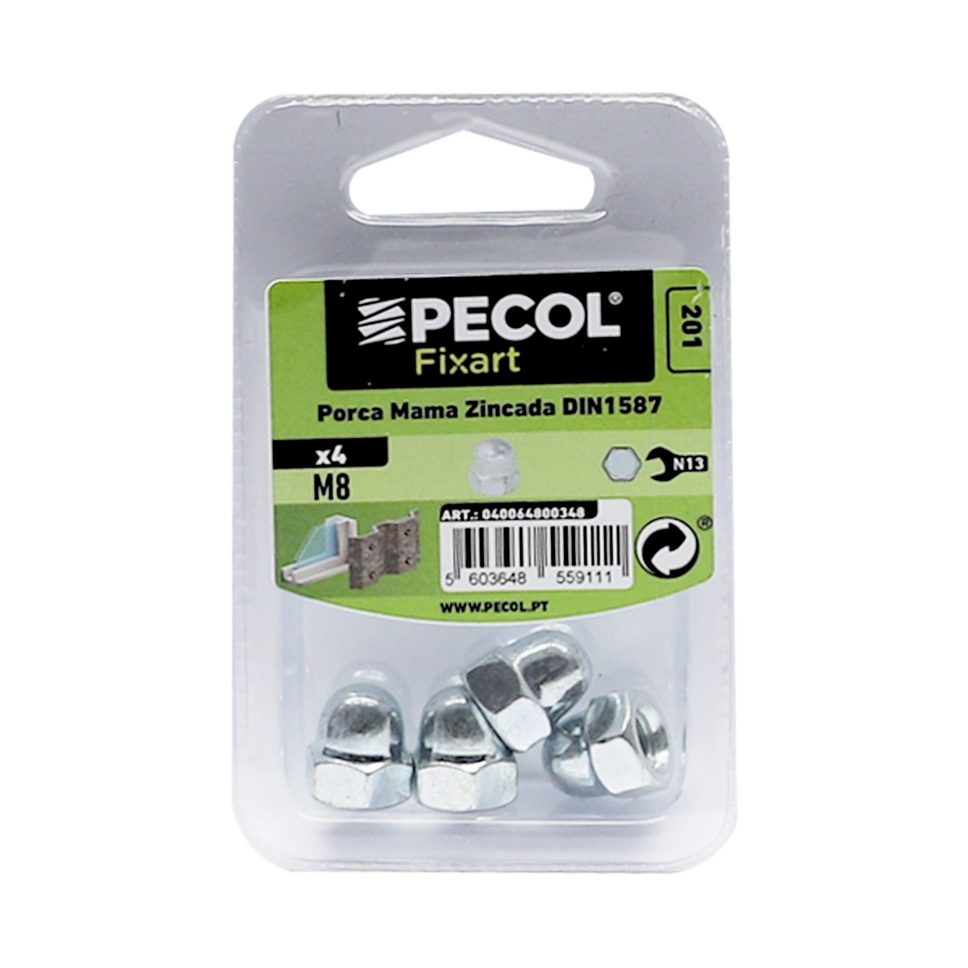 Porca Mama M8 Fe Zn Bl 4