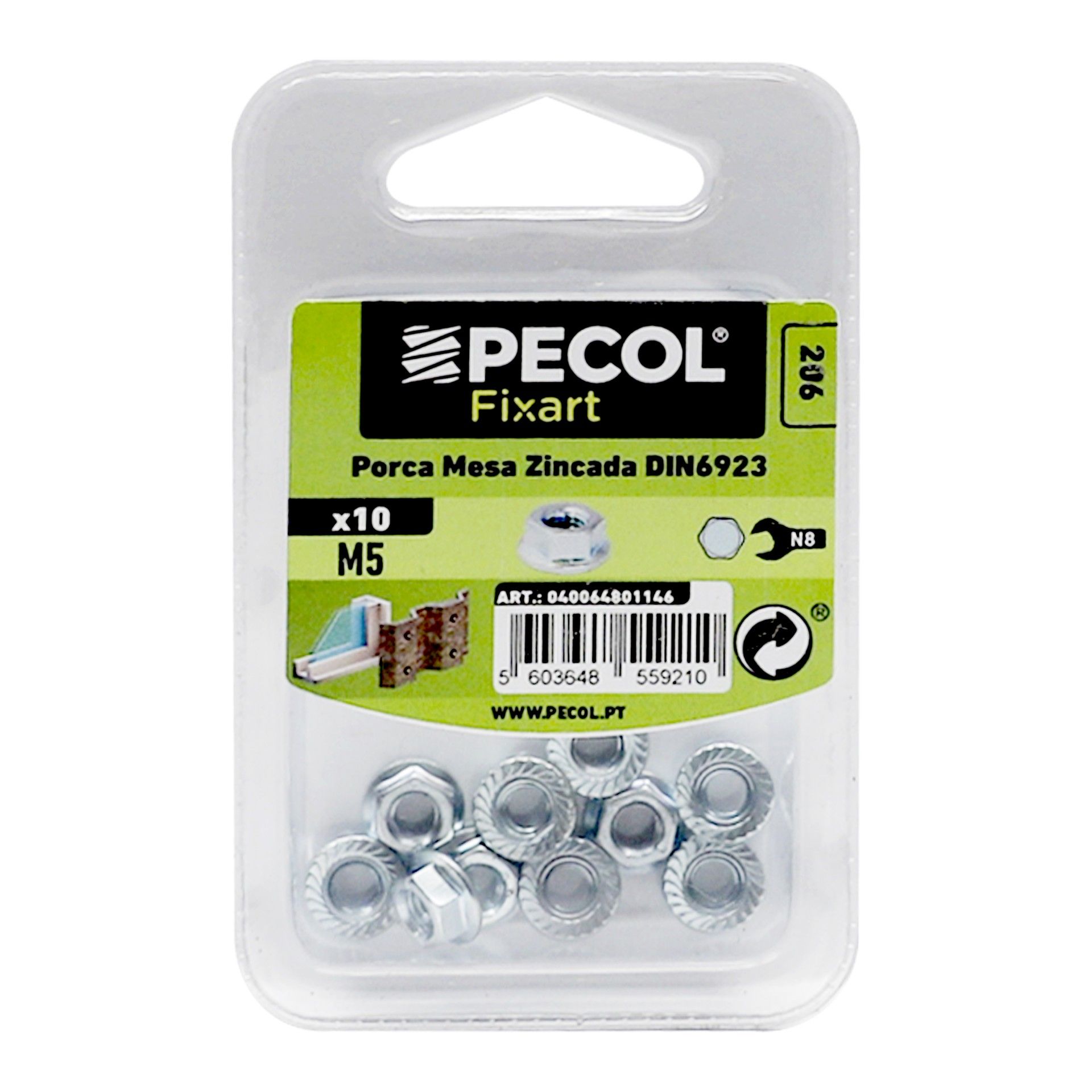 Porca Fix De Mesa M5 Zn Bl 10