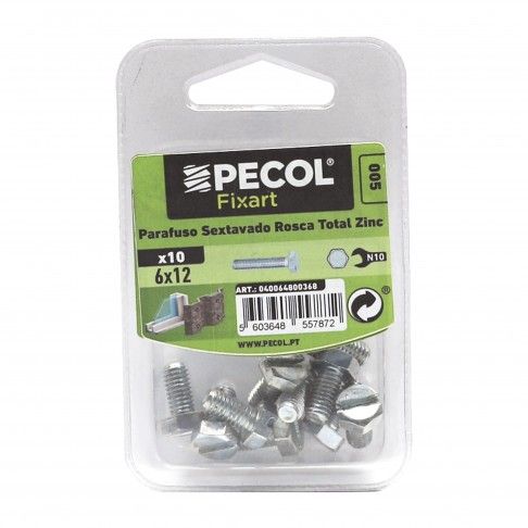 Parafuso Sestavado Rosca Total 6.8 M6x12 Zn Bl 10 Parafuso Sestavado Rosca Total 6.8 M6x12 Zn Bl 10