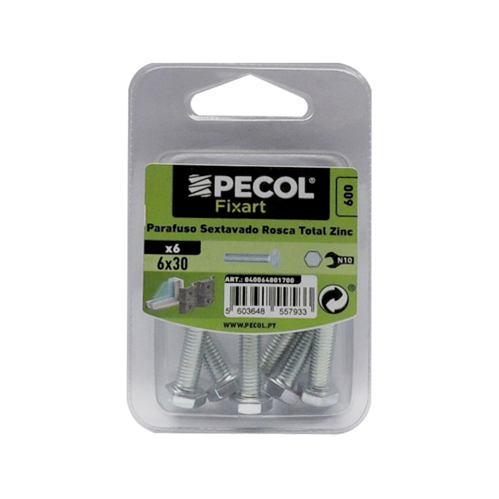 Parafuso Sextavado Rosca Total 6.8 M6x30 Zn Bl 6