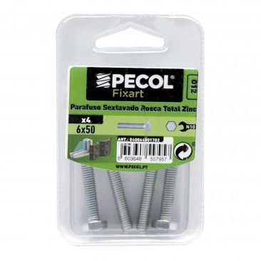 Parafuso Sextavado Rosca Total 6.8 M6x50 Zn Bl 4