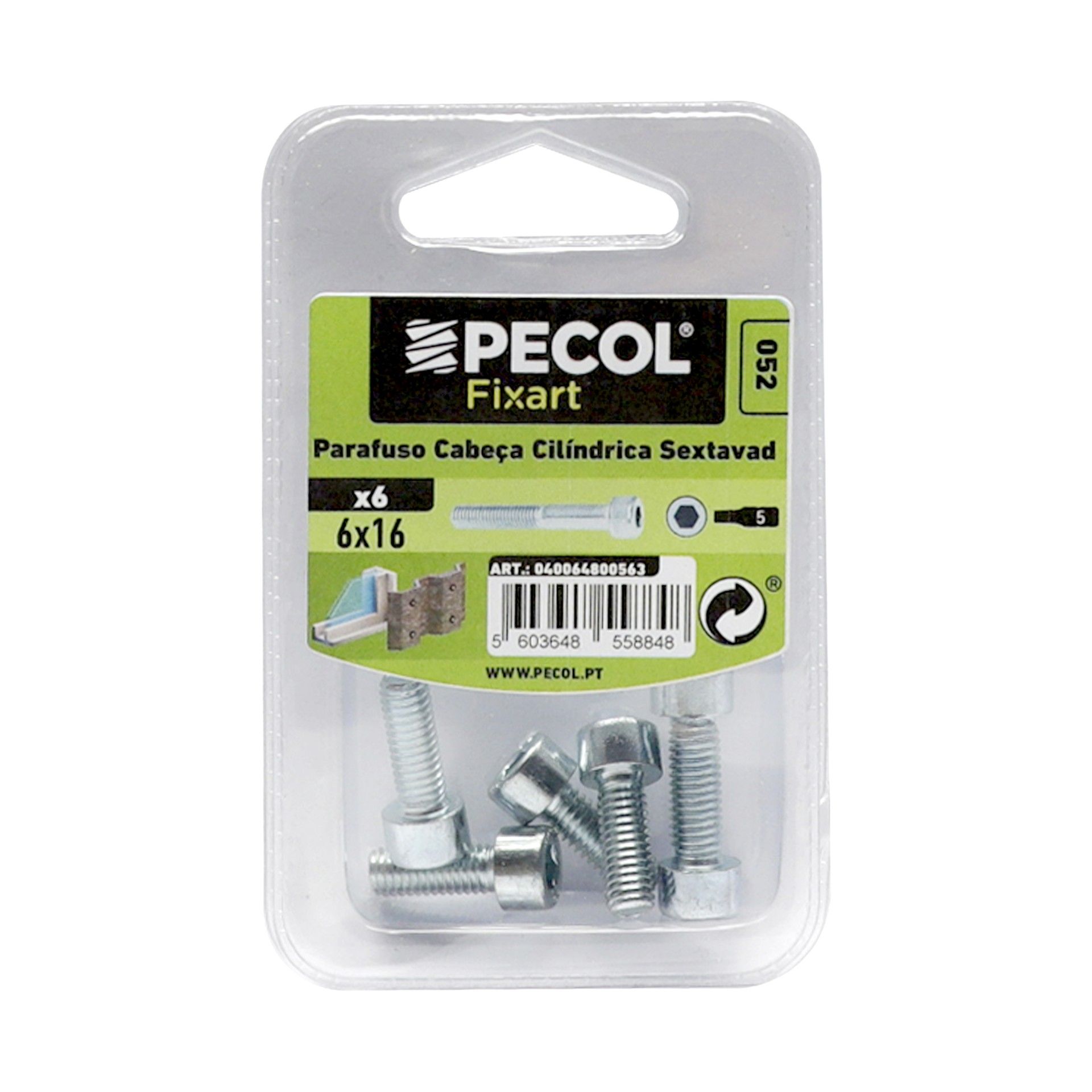 Parafuso Cabeça Cilindrica Sxt Int M6x16 Aço Zn Bl6